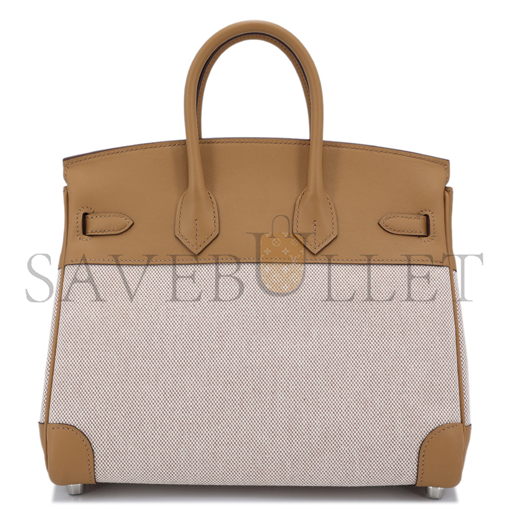 H**mes birkin 30 swift canvas biscuit silver buckle h082686cka6 (30*23*15cm)